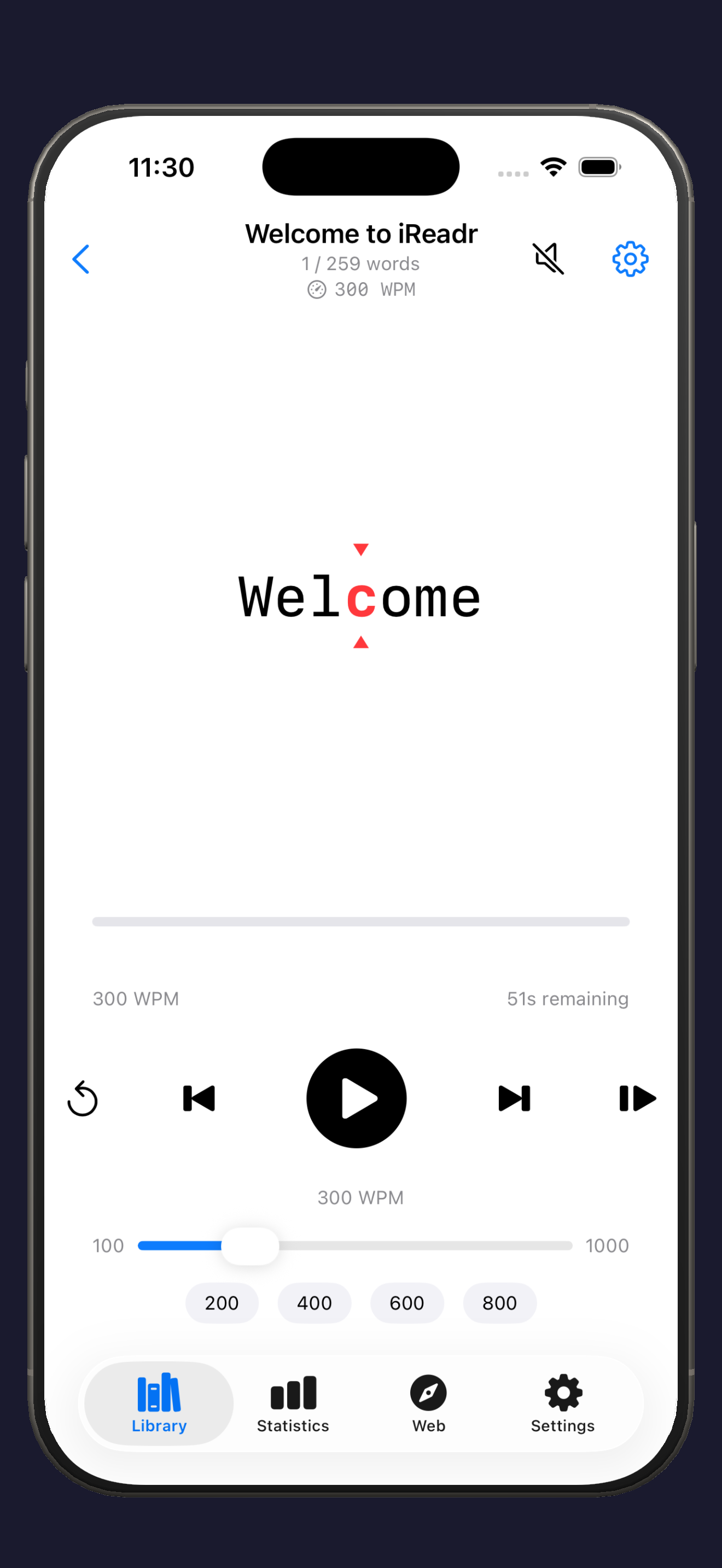 iReadr iOS Reader View